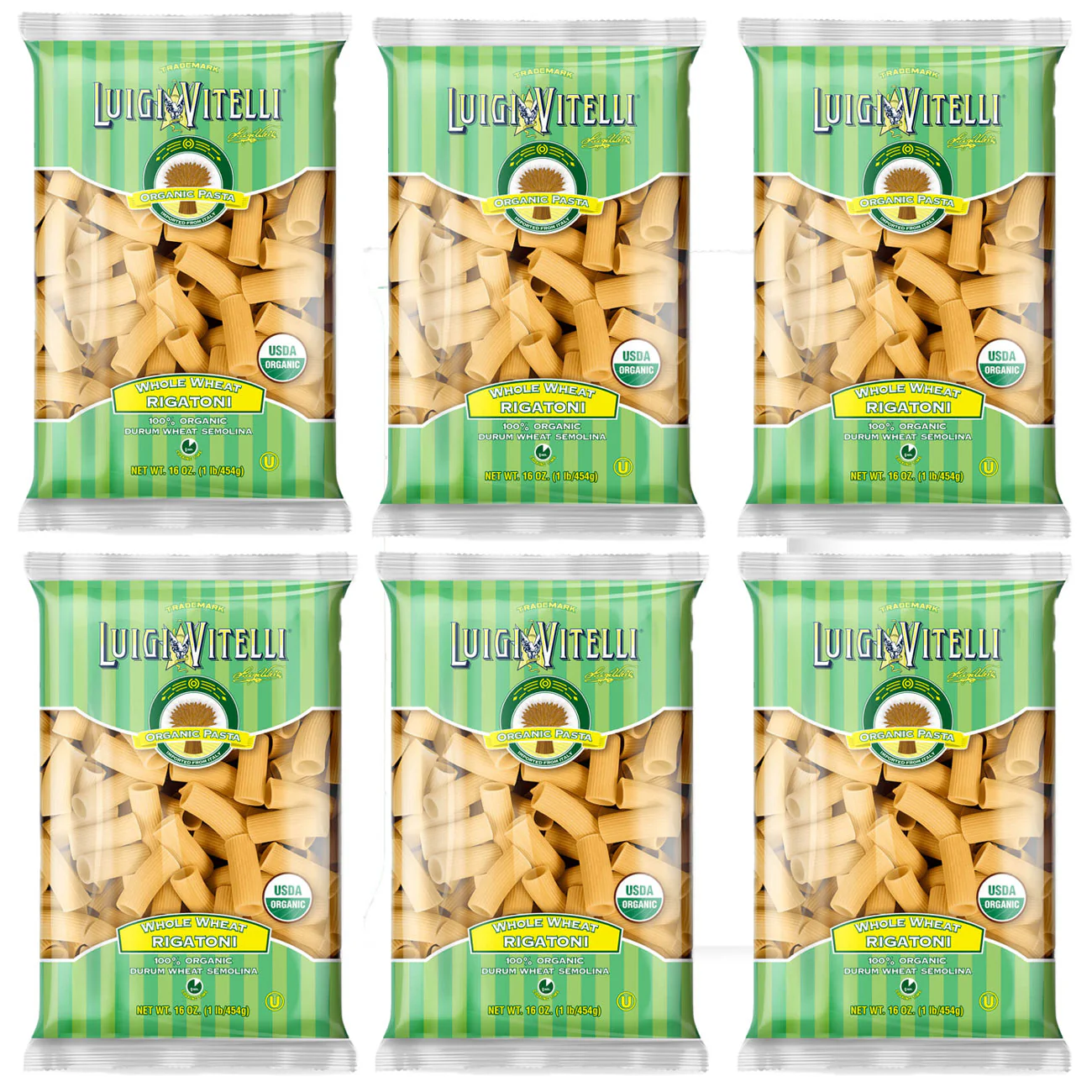 Luigi Vitelli Organic Whole Wheat Rigatoni, 16 oz | 454g - Image 2