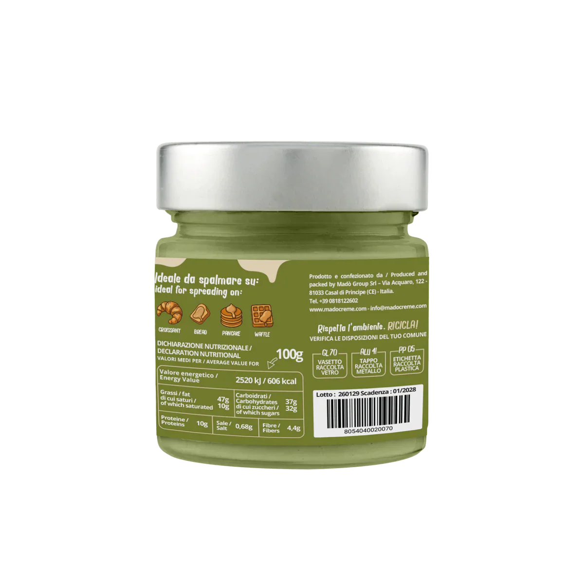 Mado Pistachio Cream Spread, 25% Pistachio, 7.05 oz | 200g - Image 4