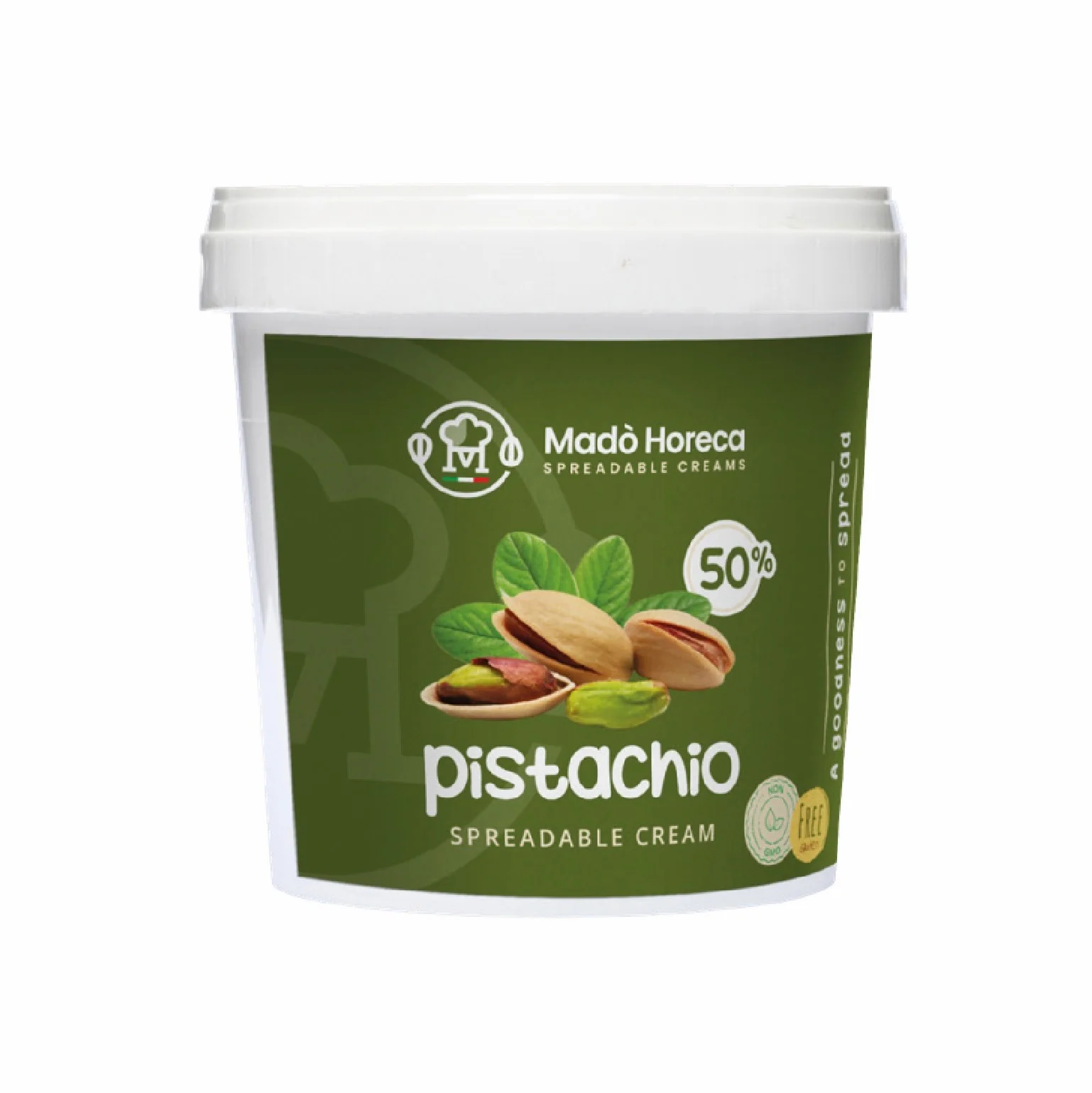 Mado Pistachio Cream Spread, 50% Pistachio, Gluten Free, Non-GMO, 3kg Bucket