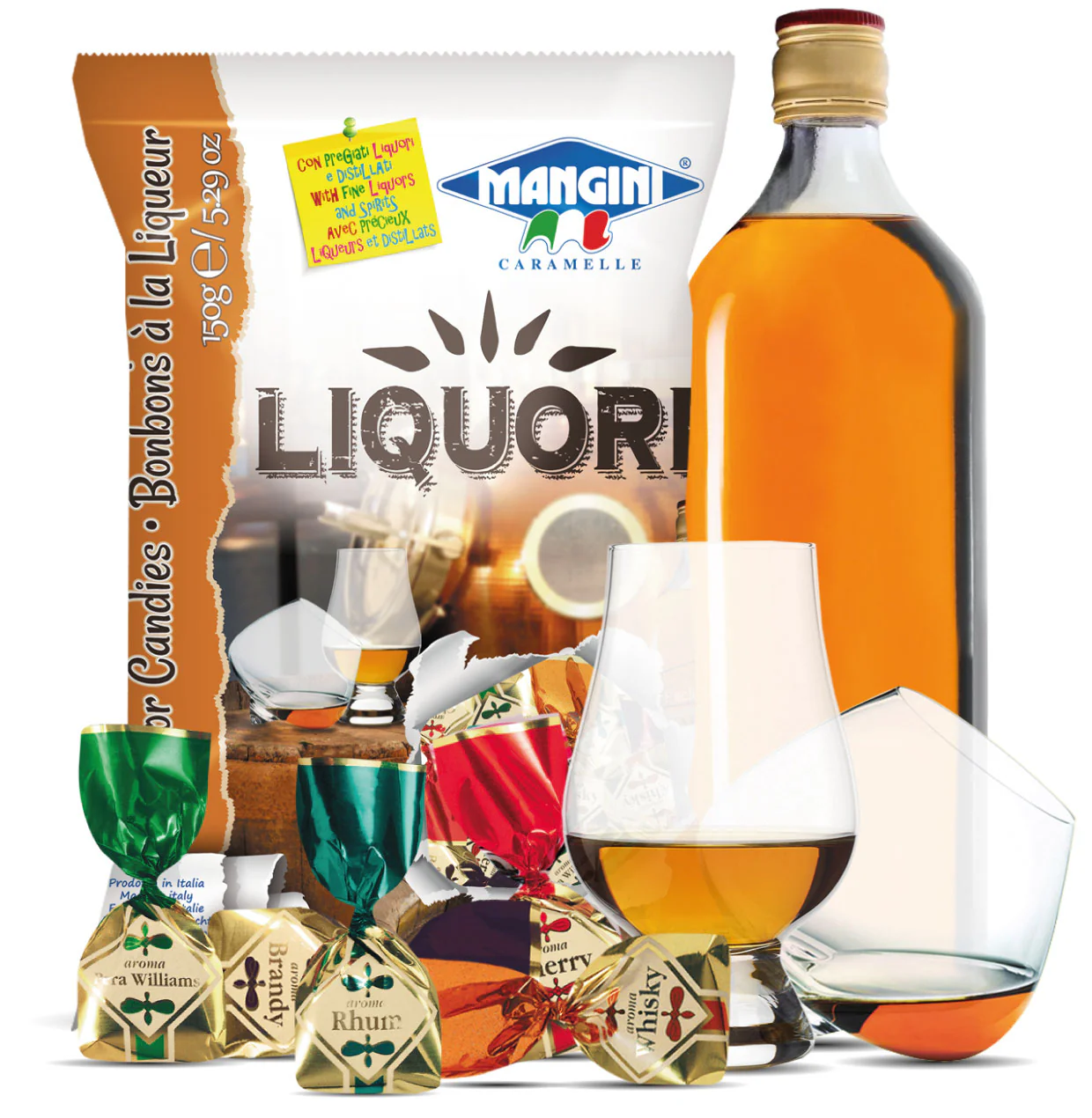 Mangini Liquor Candies, 5.25 oz | 150g