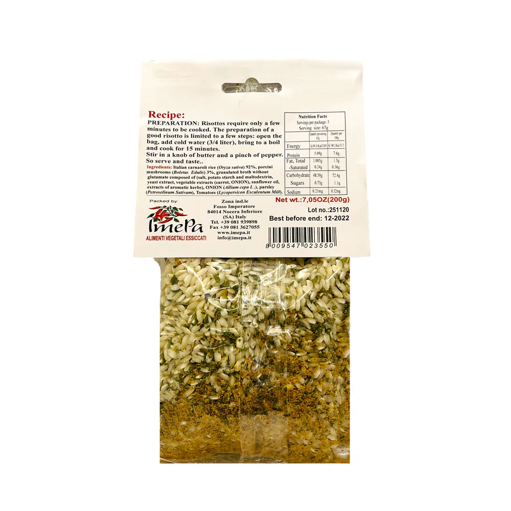 Marinella Risotto Porcini Mushrooms with Carnaroli Rice, Ready in 15 min, 7.05 oz | 200g - Image 2