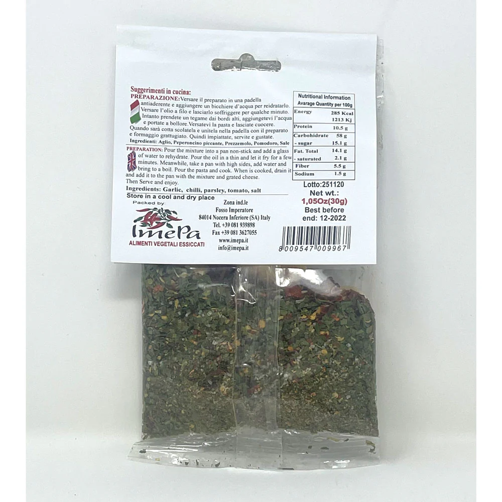 Marinella Spaghettata alla Aglio, Olio e Peperoncino, Ready Mix, 1.05 oz | 30g - Image 2