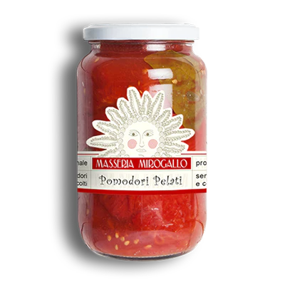 Masseria Mirogallo Hand Peeled Tomatoes, 100% Italian Tomatoes, Glass Jar, 18.70 oz | 530 ml