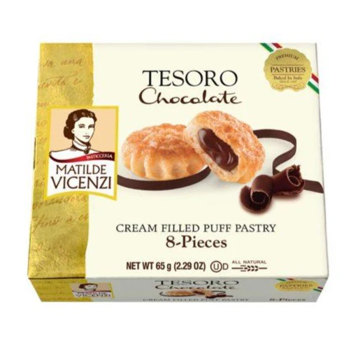 Vicenzi Tesoro Chocolate, Cream Puff Pastry, 2.29 oz | 65g
