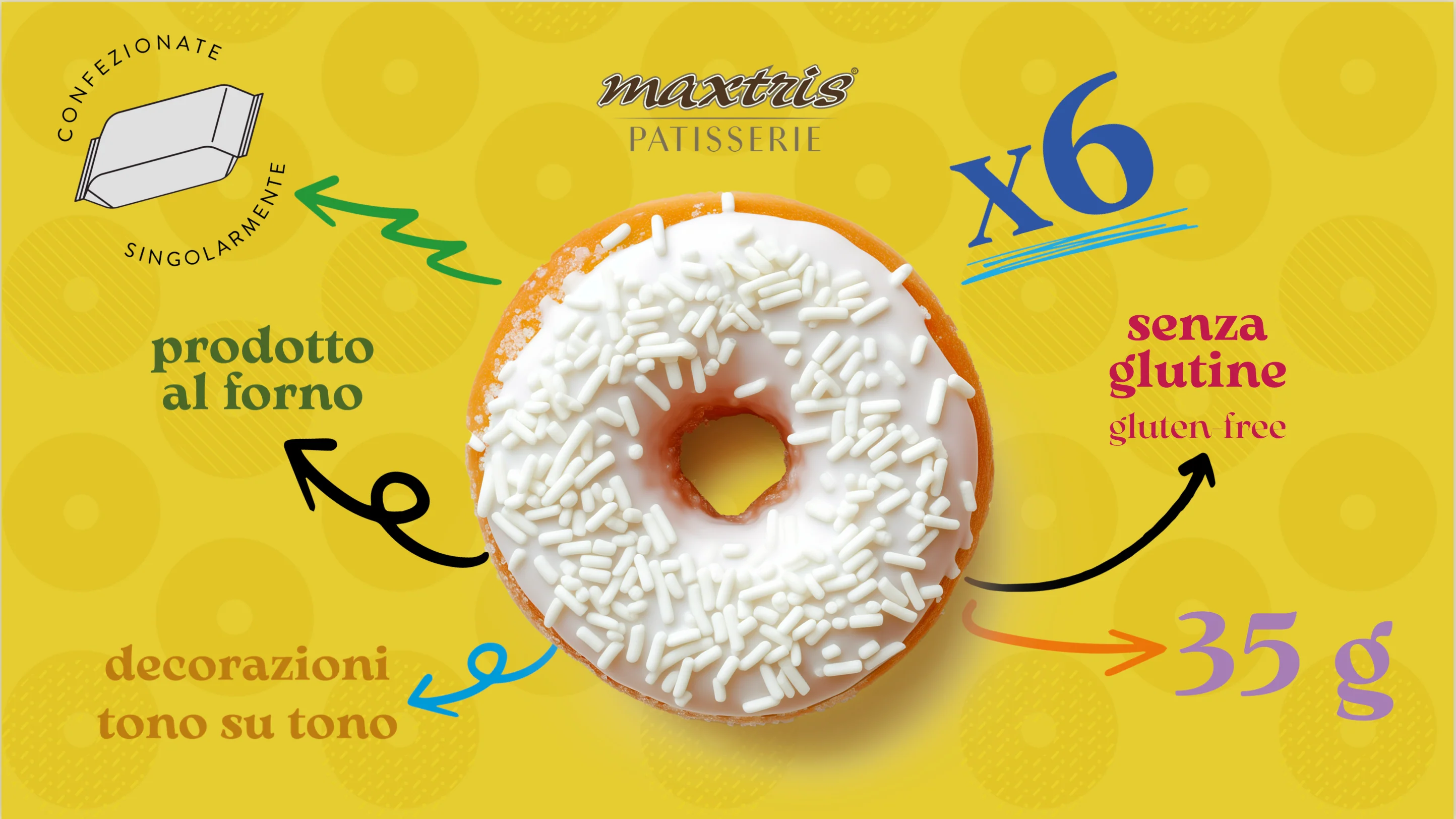 Maxtris Donuts Panna – Cream-Glazed Mini Donuts, Gluten Free, (210g, 6-Pack) - Image 4