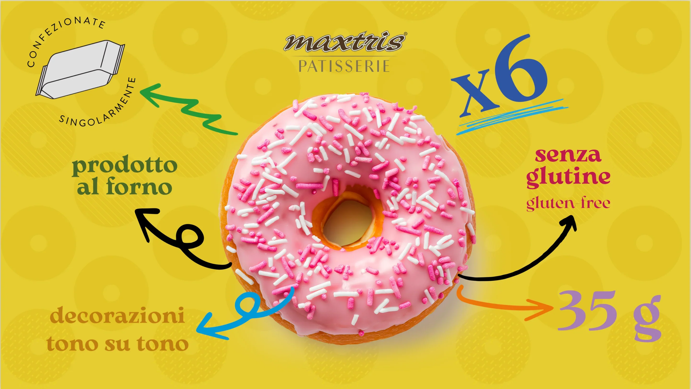 Maxtris Donuts Strawberry, Glazed Mini Donuts, Gluten Free, (210g, 6-Pack) - Image 4