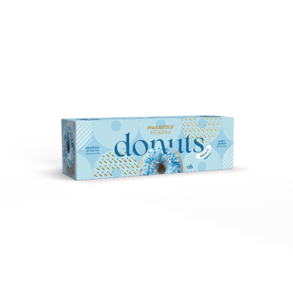 Maxtris Donuts Vanilla, Glazed Mini Donuts, Gluten Free, (210g, 6-Pack)