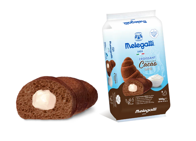 Melegatti Croissant with Cocoa & Milk, 10.58 oz | 300g