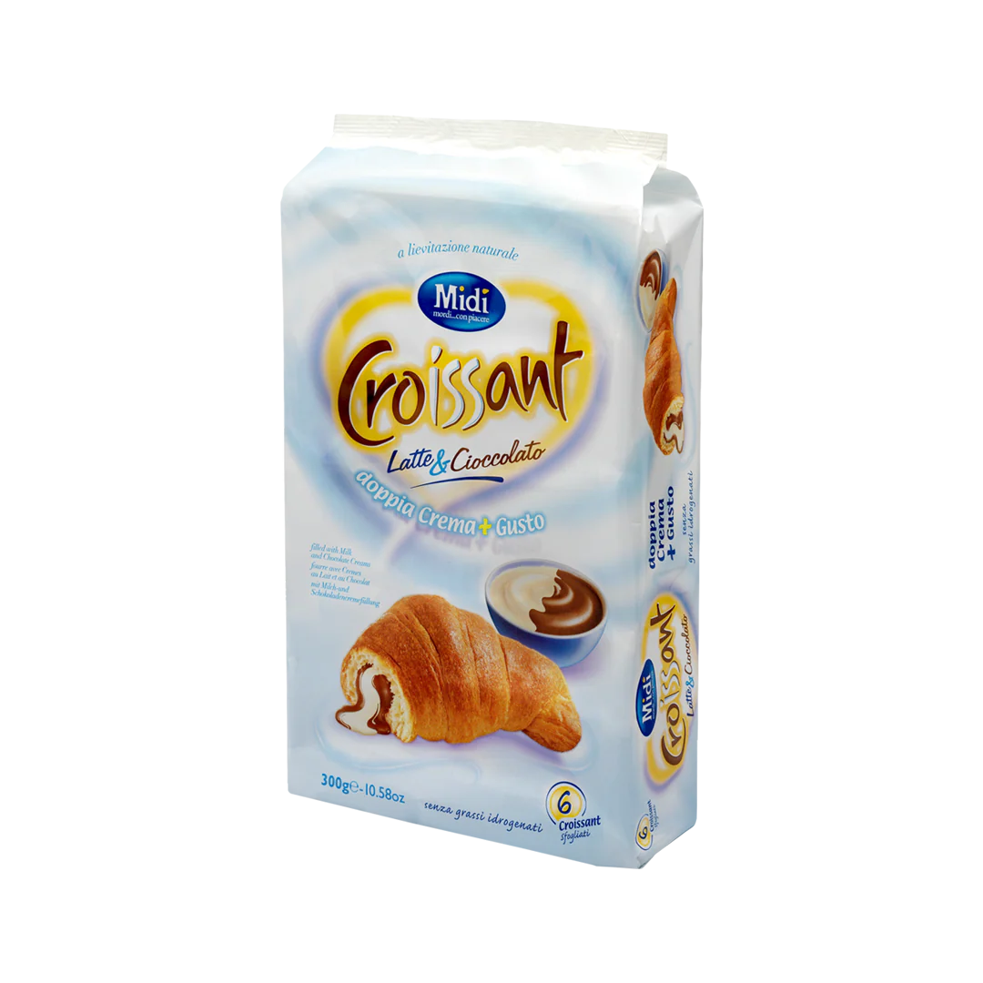Midi Croissant with Milk & Chocolate Cream Filling, 6 Pack, 10.56 oz | 300g