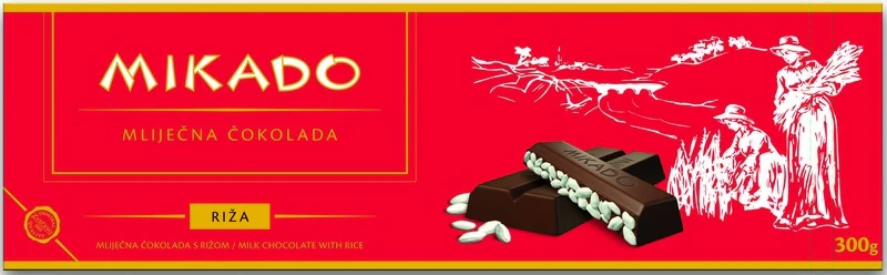 Mikado Milk Chocolate with Puffed Rice Bar, 5.3 oz | 150g