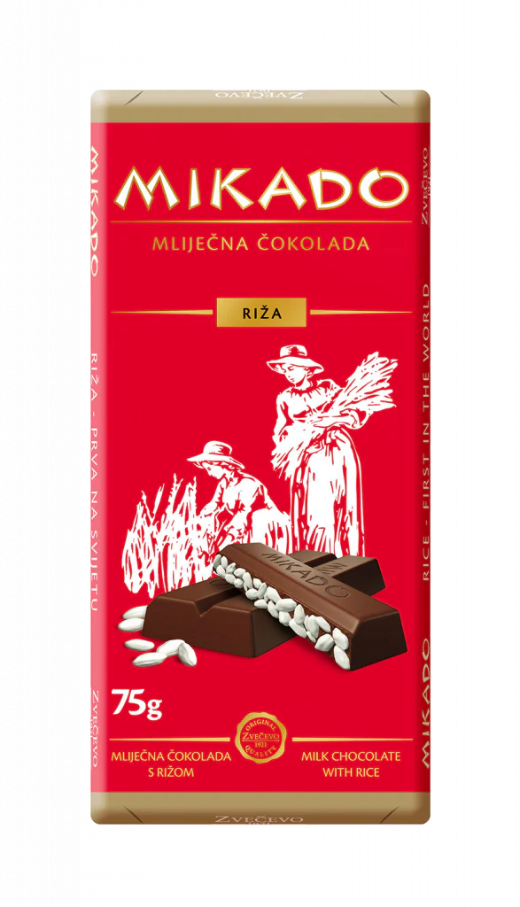 Mikado Milk Chocolate with Puffed Rice Bar, 2.6 oz | 75g