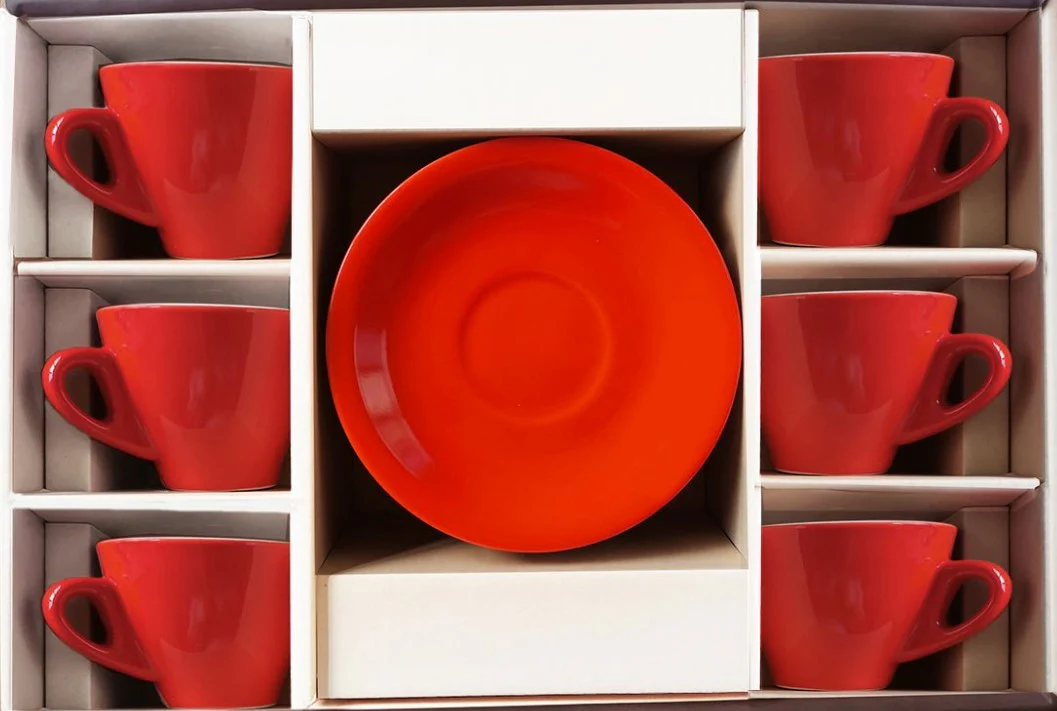 Milano Style Espresso Cups and Saucers, Set of 6 - Image 2