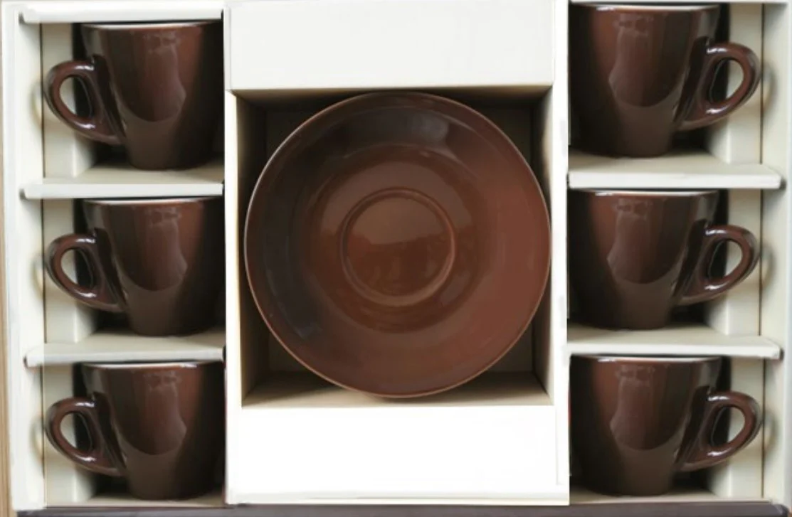Milano Style Espresso Cups and Saucers, Set of 6 - Image 4