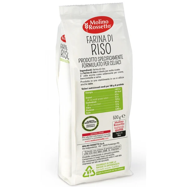 Molino Rossetto Rice Flour Gluten Free, Farina Di Riso, 17.64 oz | 500g - Image 2