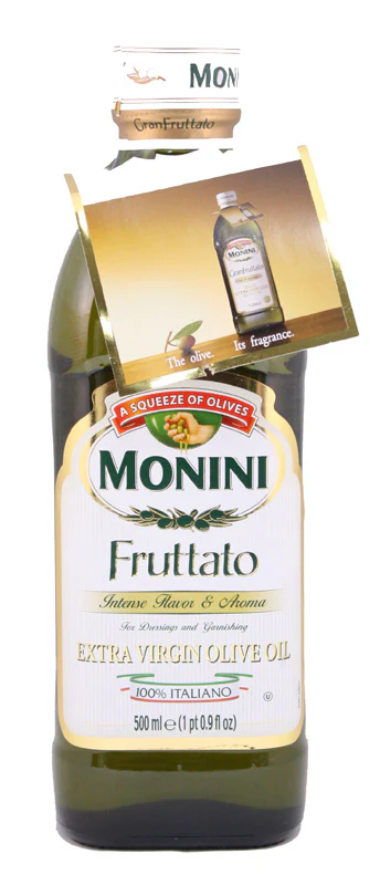 Monini GranFruttato Extra Virgin Olive Oil 100% Italian, 16.9 oz Glass Bottle