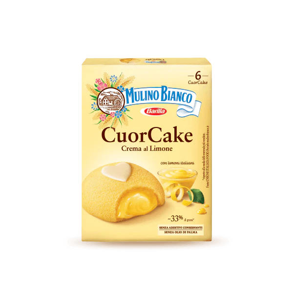Mulino Bianco Cuor Cake with Lemon Cream, 6 pc, 210g