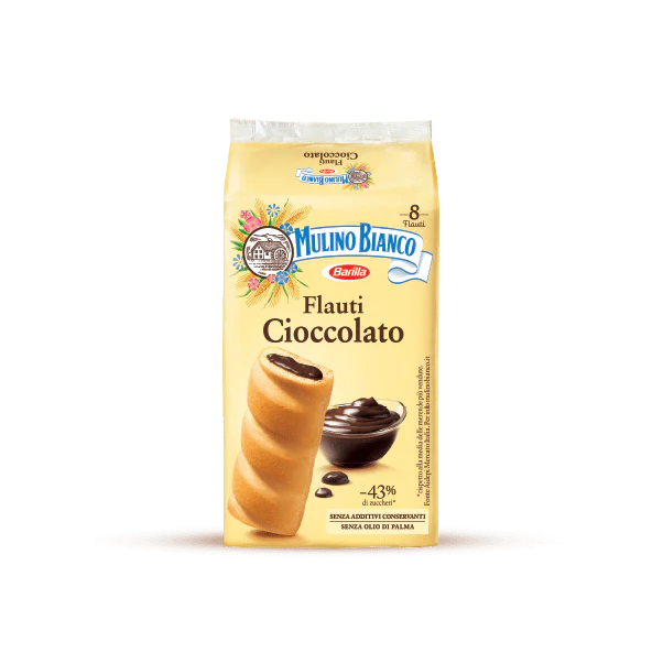Mulino Bianco Flauti Cioccolato, Chocolate Flutes, 8 pk, 280g