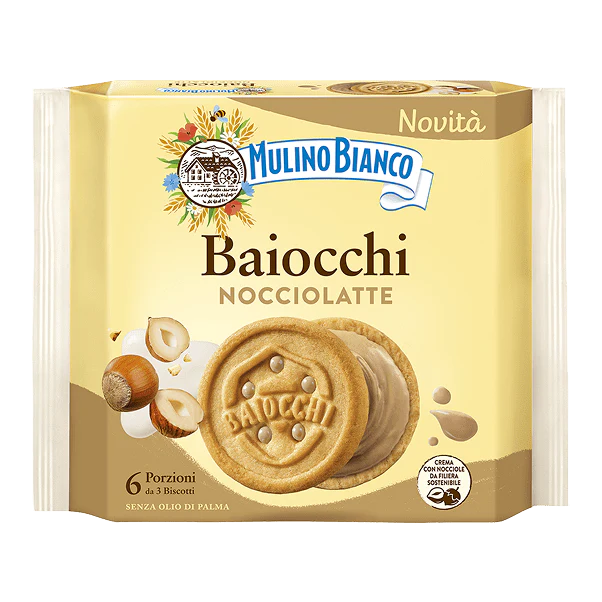 Mulino Bianco Hazelnut Baiocchi, 5-Pack, 195g | 6.88 oz