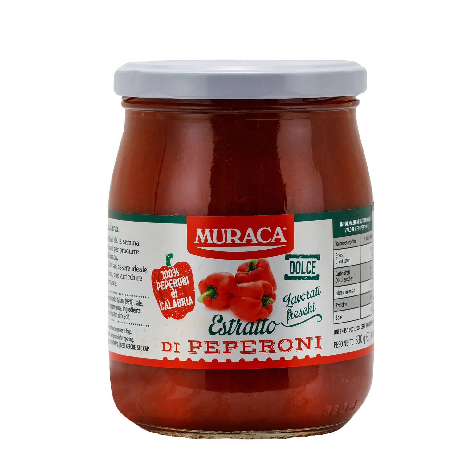 Muraca 100% Calabrian Sweet Chili Pepper Paste Sauce, 35 oz | 1000g