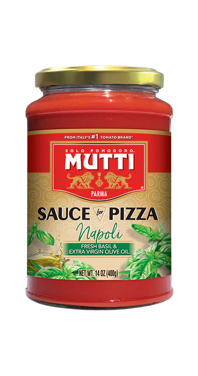 Mutti Sauce for Pizza Napoli, Basil & Oil, 14 oz | 400g