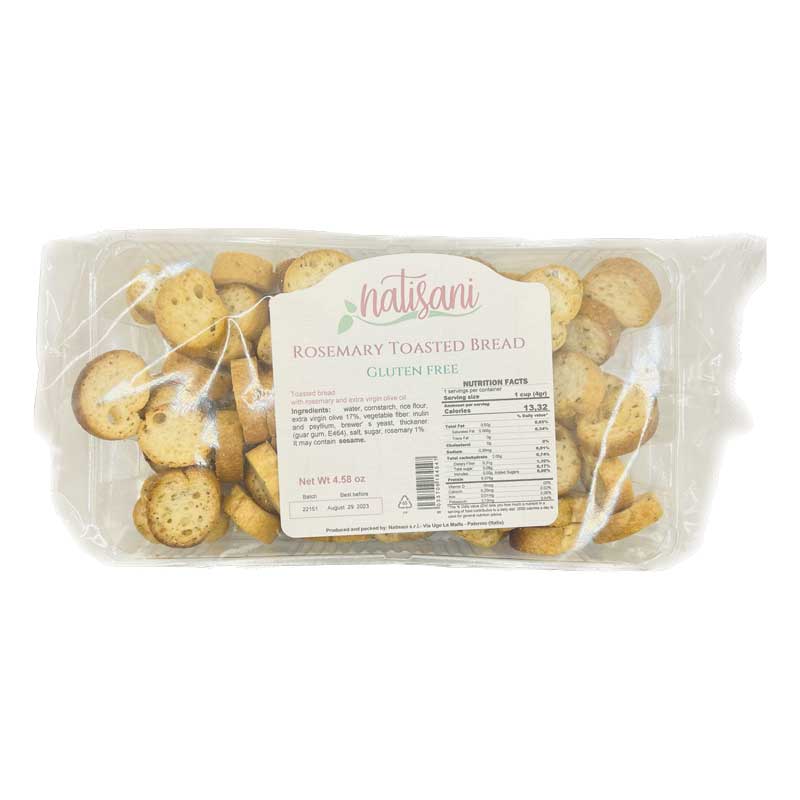 Natisani Crostini Italian Gluten Free Crackers with Rosemary, 4.58 oz | 130g - Image 2