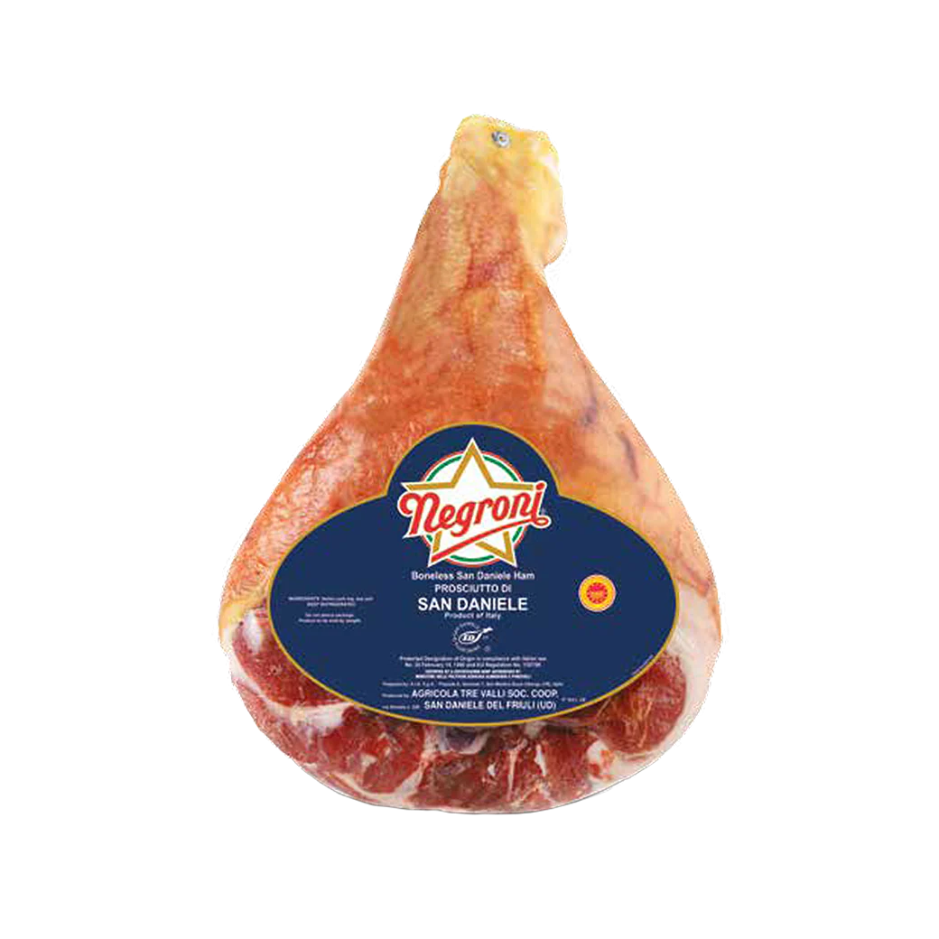 Negroni Prosciutto San Daniele PDO, Aged 13 months, Approx. 14-16lb