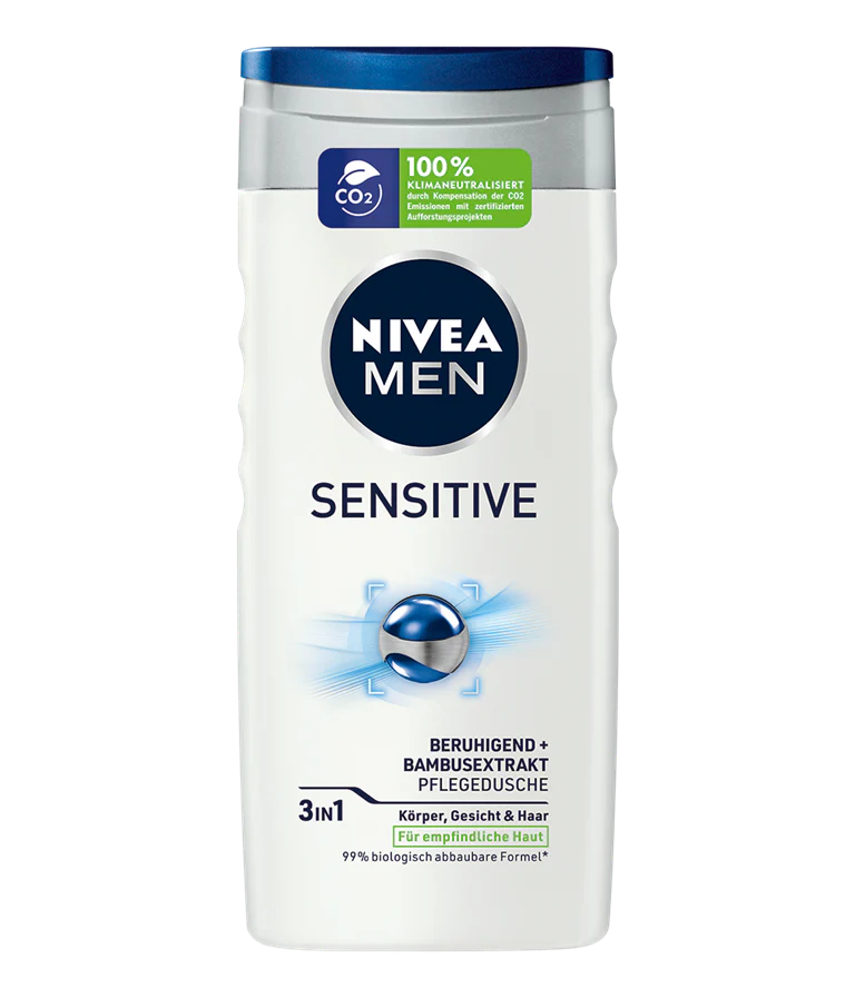 Nivea Men Shower Gel, Sensitive, Soothing & Bamboo Extract, 8.5 oz | 250ml