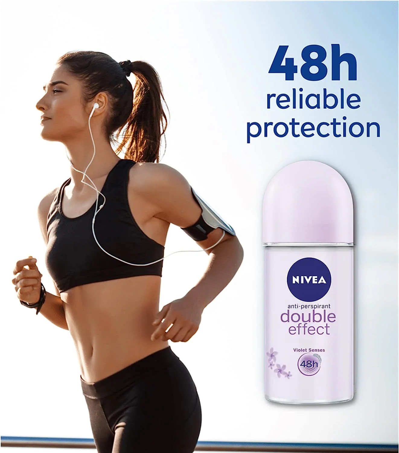 Nivea Women Double Effect, Anti-Transpirant Roll On, 1.6 oz | 50 ml - Image 2