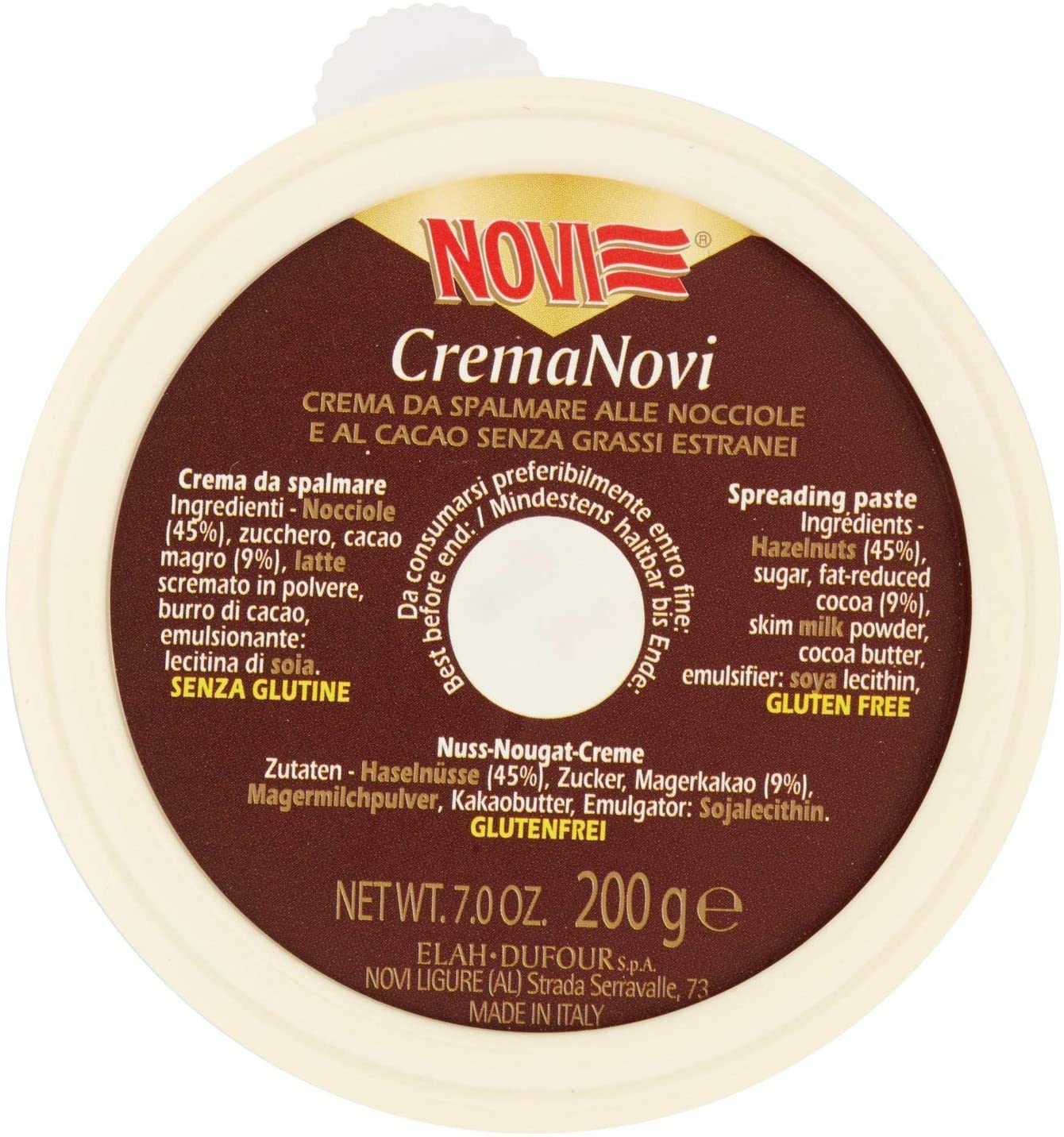 Novi CremaNovi Hazelnut Cream 45% Chocolate Hazelnuts, 200g - Image 4