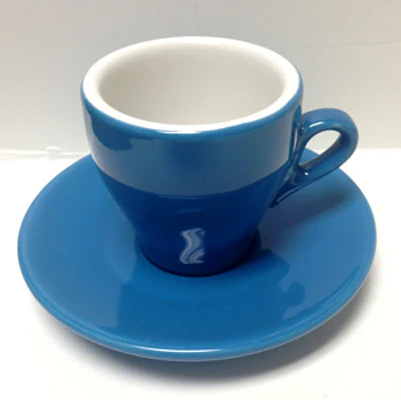 Nuova Point Cappucino Cups and Saucers, Blue, set of 6 - Image 2