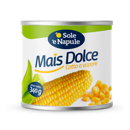 O Sole E Napule Golden Sweet Corn, 10.58 oz | 300g