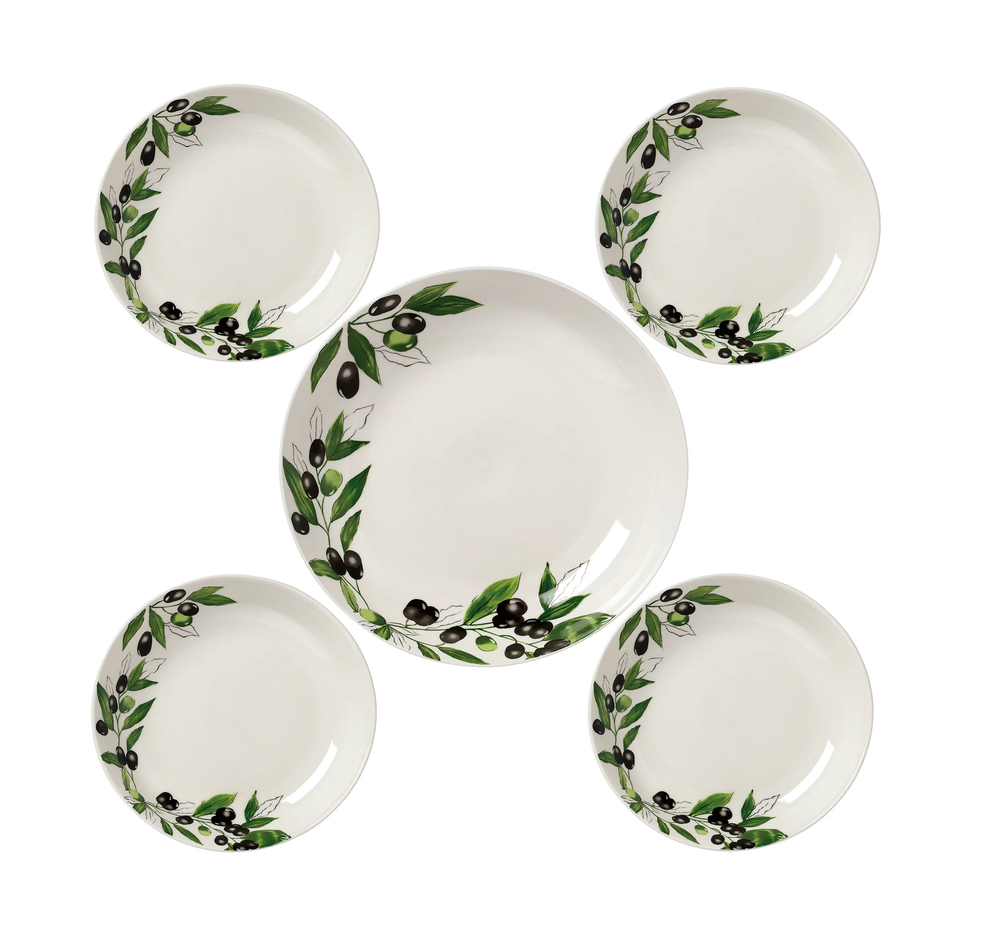 Olive 5 Piece Porcelain Pasta Set - Image 2