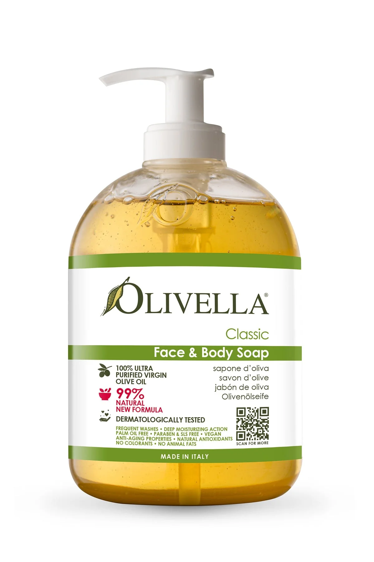 Olivella Classic, Face and Body Liquid Soap, 10.14 oz | 300 ml