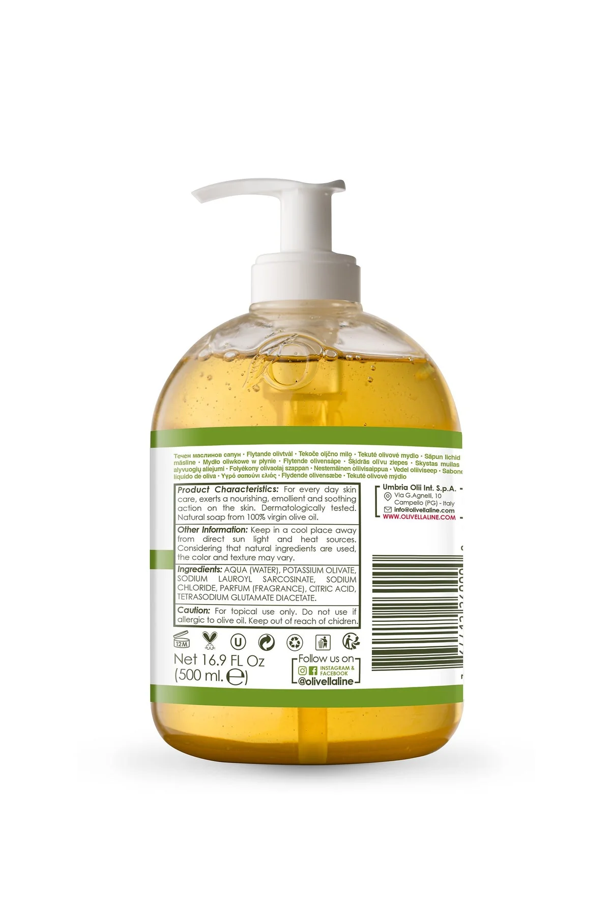 Olivella Classic, Face and Body Liquid Soap, 10.14 oz | 300 ml - Image 3