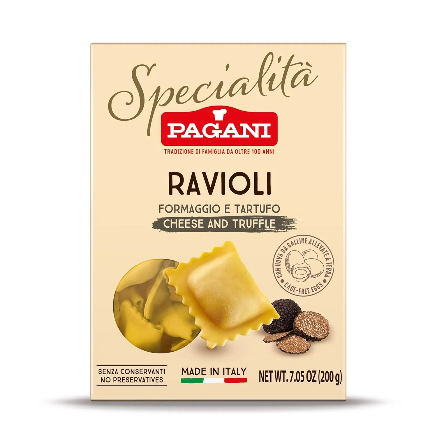 Pagani Ravioli with Cheese & Truffle, 7.05 oz | 200g
