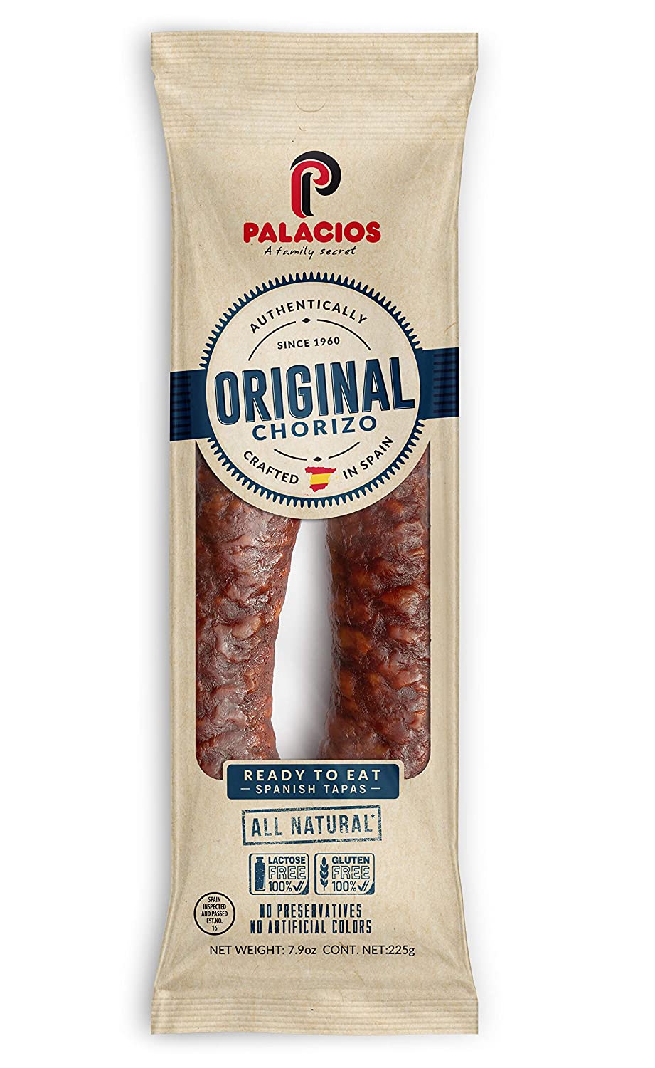 Palacios Original Mild Chorizo Imported from Spain, 7.9 oz | 225g
