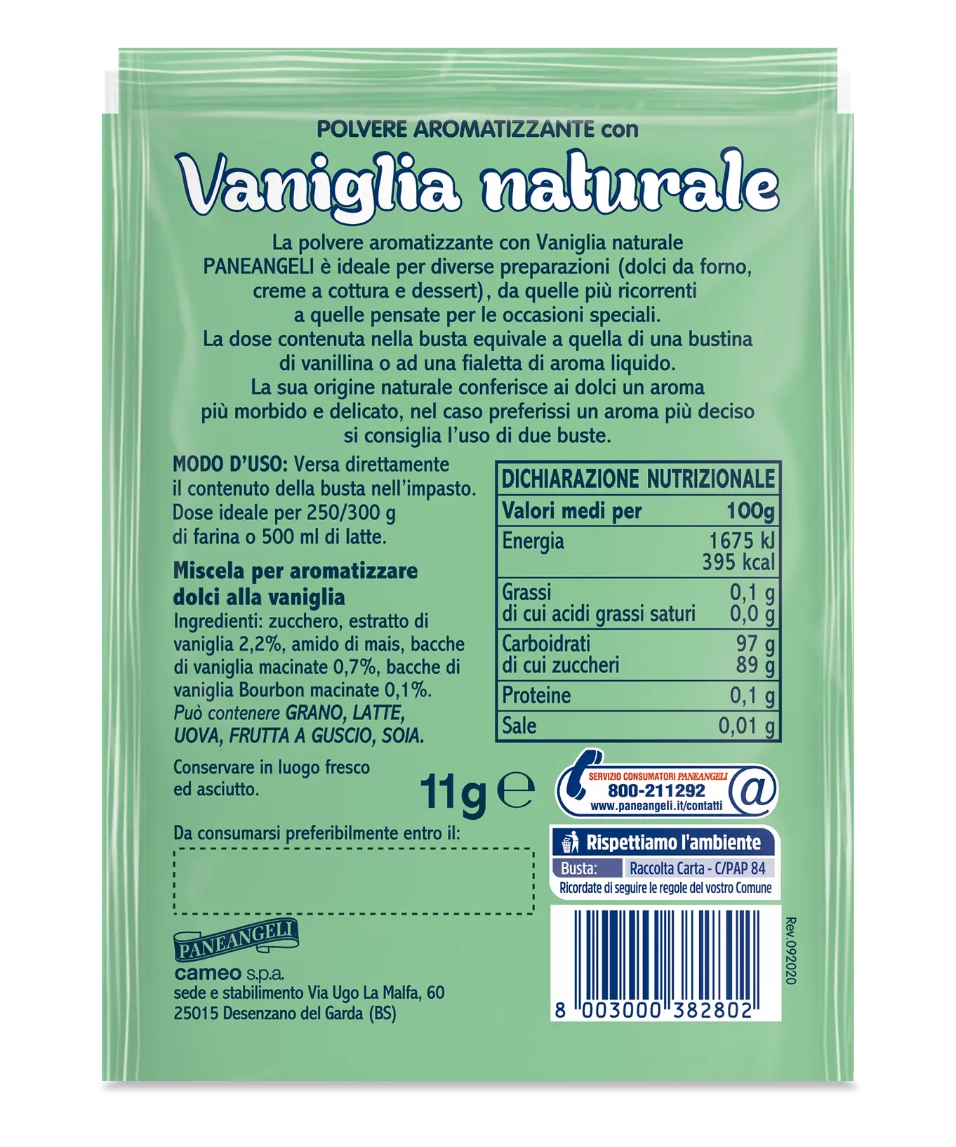 Paneangeli Natural Vanilla, Vaniglia Naturale, 11g - Image 2