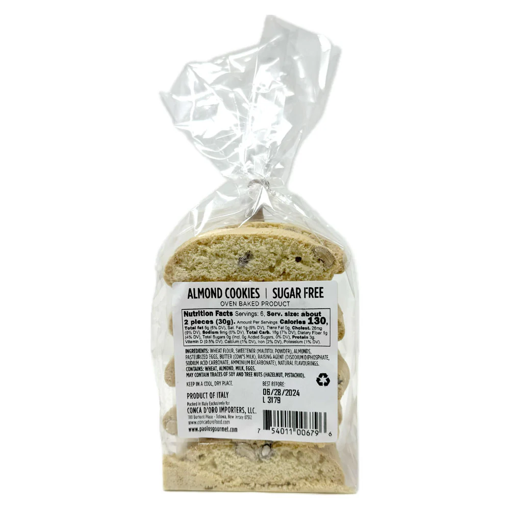 Paolo's Almond Cantuccini Sugar Free, 6.35 oz | 180g - Image 2
