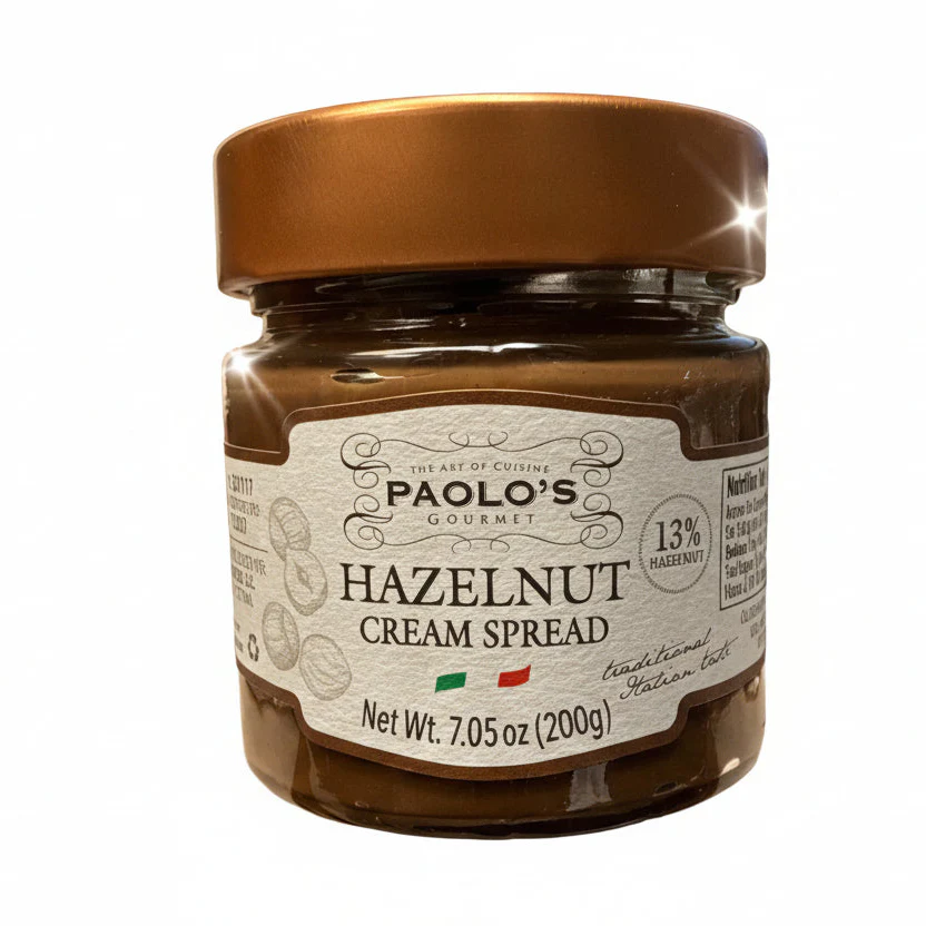 Paolo's Hazelnut Cream Spread, 13% Hazelnut, Product of Italy, 7.0 oz | 200g