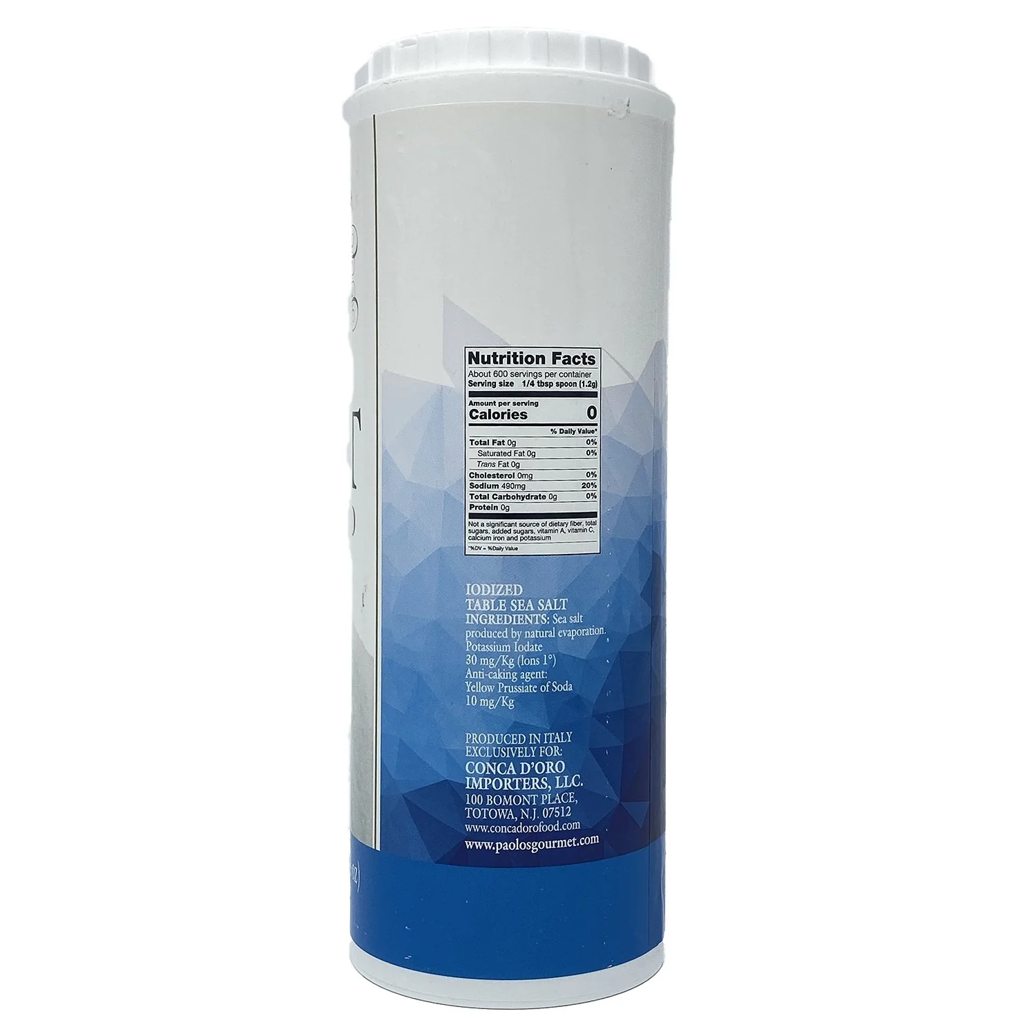 Paolo's Sea Salt Fine Iodized, 26.4 oz Tube - Image 2