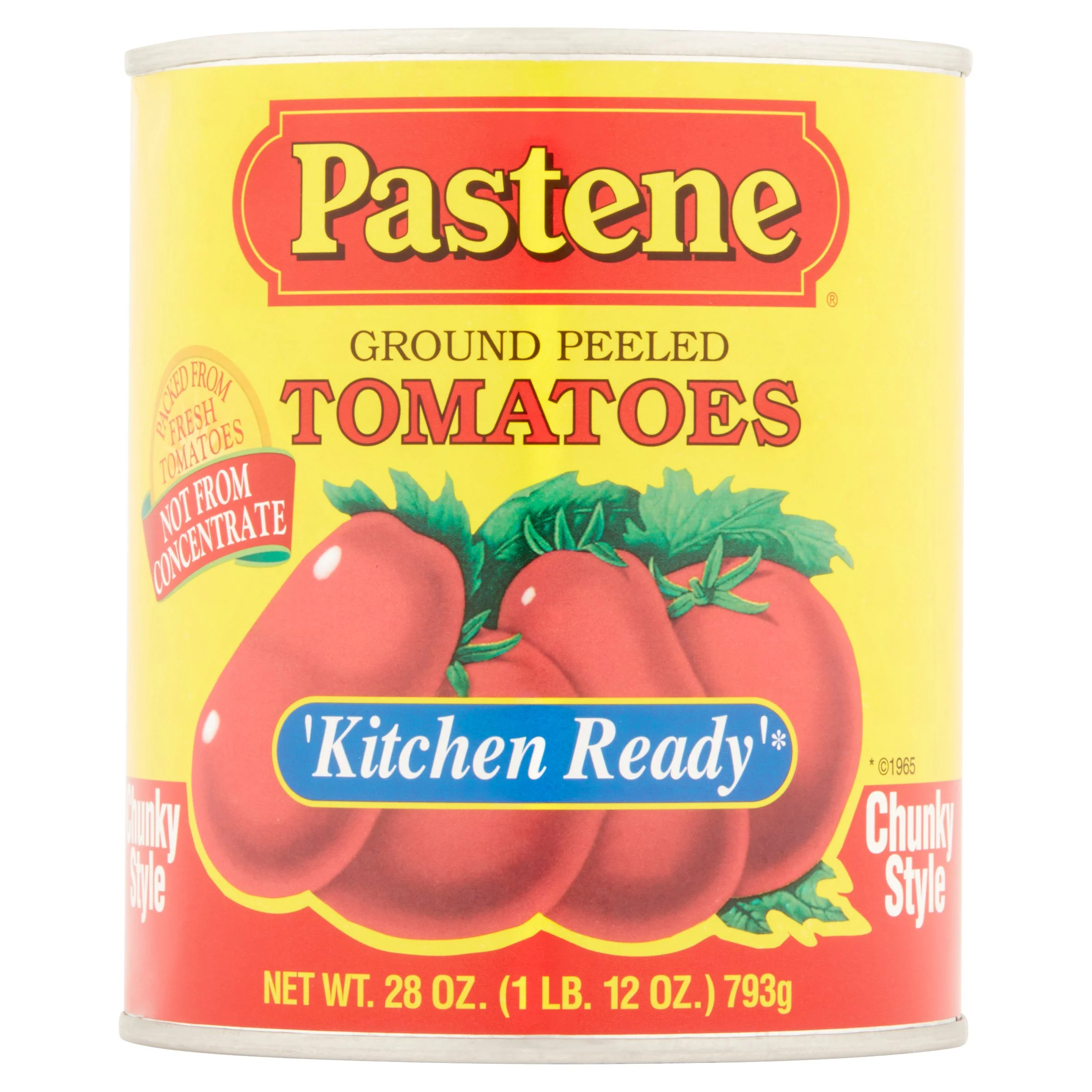 Pastene Crushed Peeled Tomatoes, Kitchen Ready, Chunky Style, 28 oz