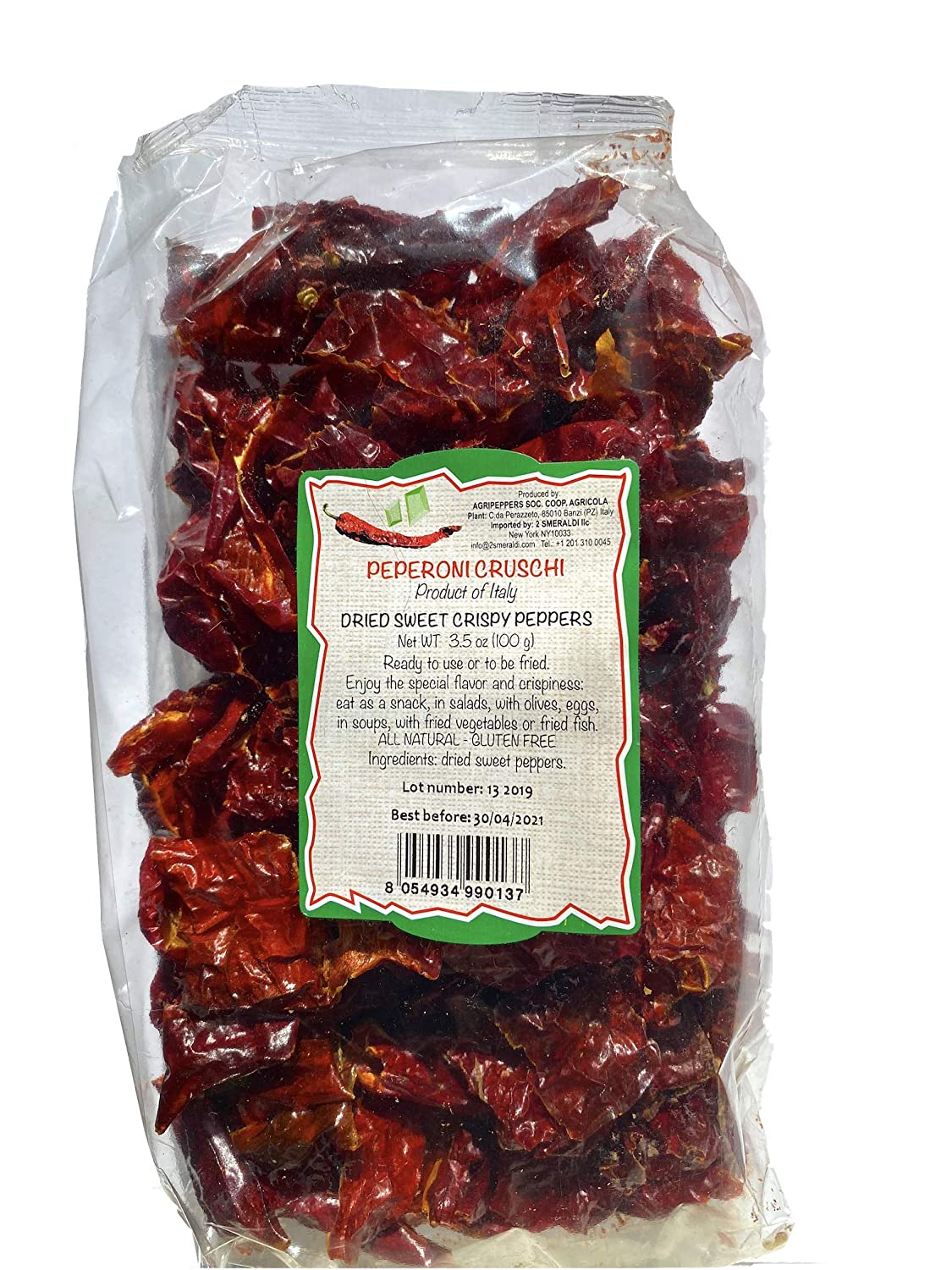 Peperoni Cruschi Italian Dried Sweet Crispy Peppers, 1.4 oz | 40g