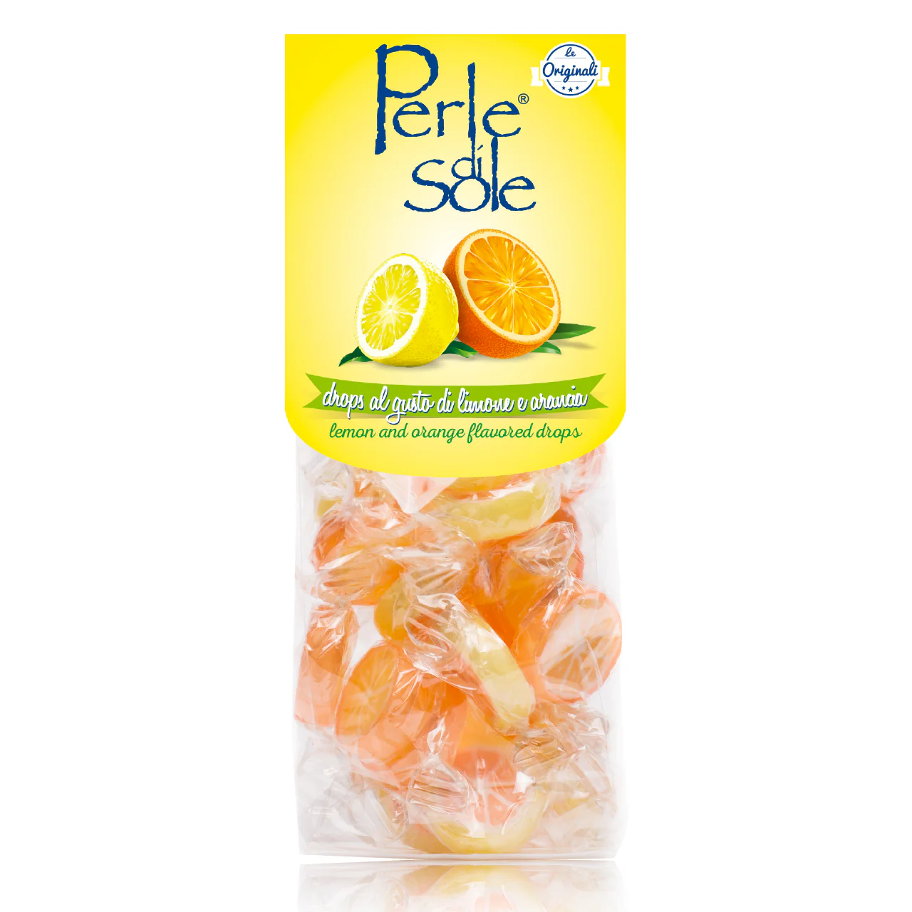 Perle di Sole Assorted Lemon & Orange Drops, Hard Candy, 3.52 Oz - 100g
