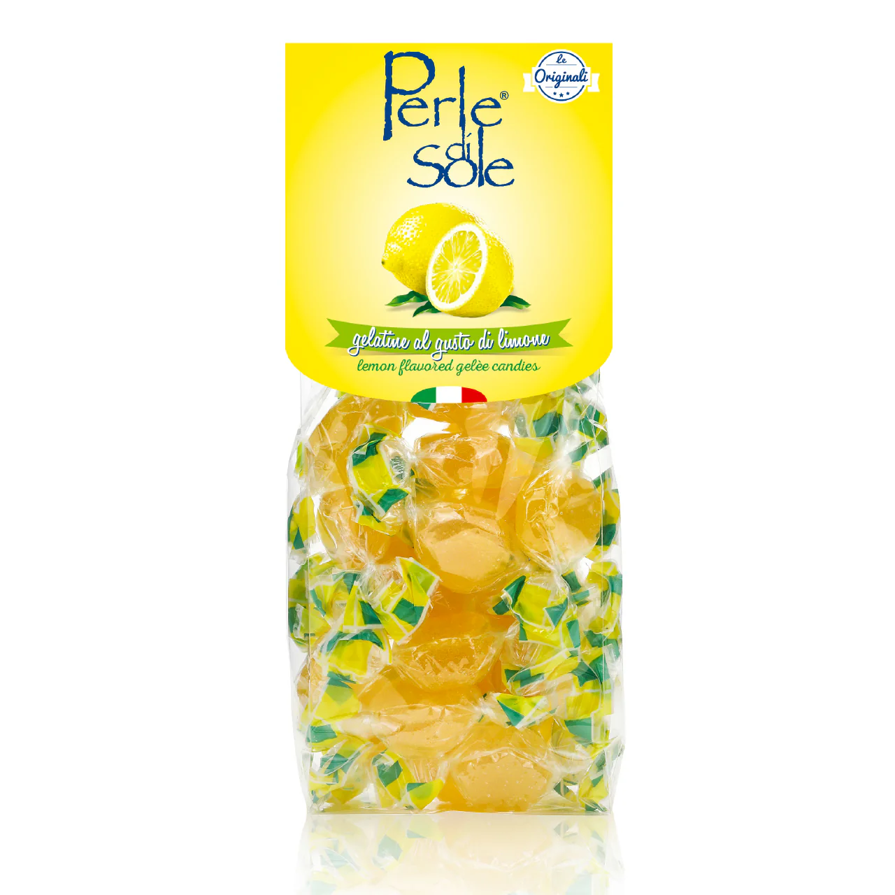 Perle di Sole Lemon Flavored Gelèe Candies, 3.52 oz. Bag - 100g - Image 2