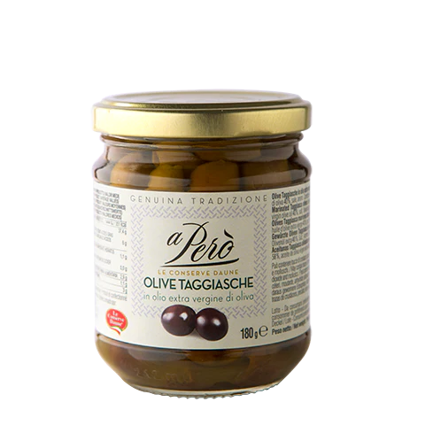 Pero Taggiasche Olives in Extra Virgin Olive Oil, 6.3oz | 180g