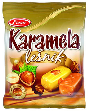 Pionir Karamela With Hazelnut Toffee Candy, 3.5 oz
