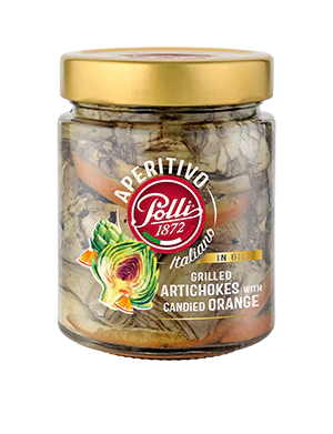 Polli Artichokes with Candied Orange in Oil, 10.1 oz | 285g
