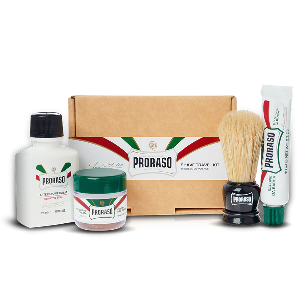 Proraso Shave Travel Kit, 4pc Set