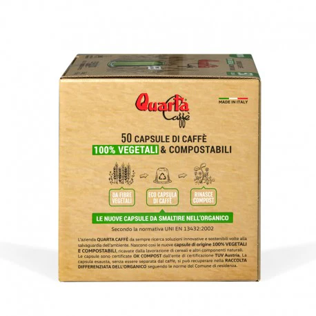 Quarta Caffè Intense and aromatic, compostable&100% vegetable Nespresso Capsules, 30pcs - Image 2