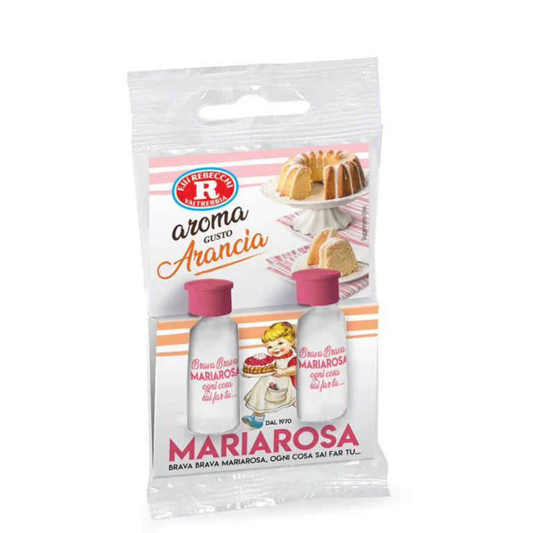 Rebecchi Aroma For Cakes Orange Flavor, Aroma Arancia, 2 pk, 10 ml